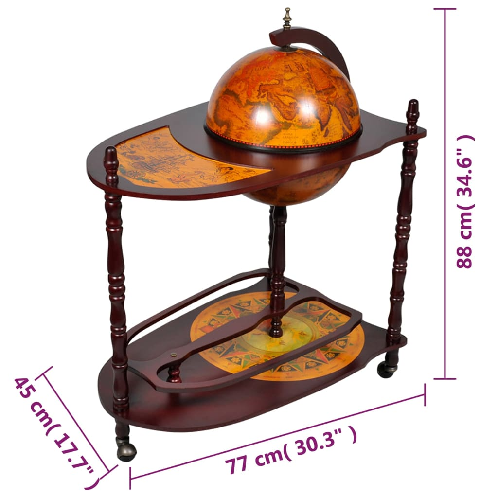 Globe cabinet Stand Eucalyptus Wood