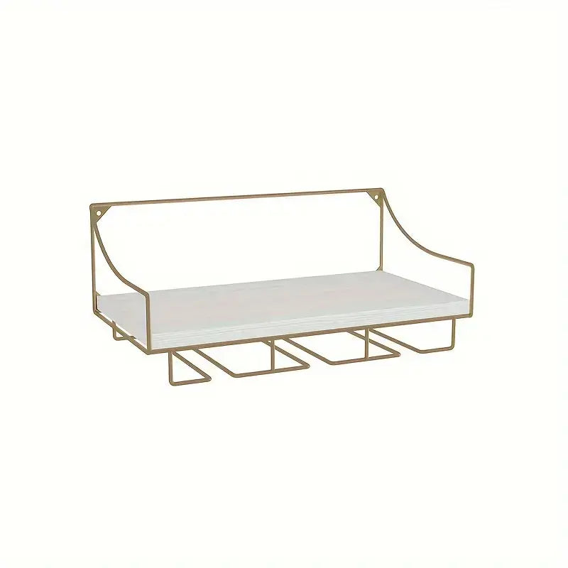 Gold Wall Mounted Wine Rack