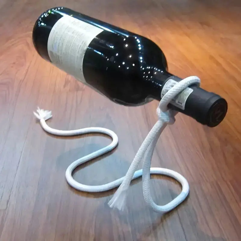 Hovering Metal Wine Holder - rope