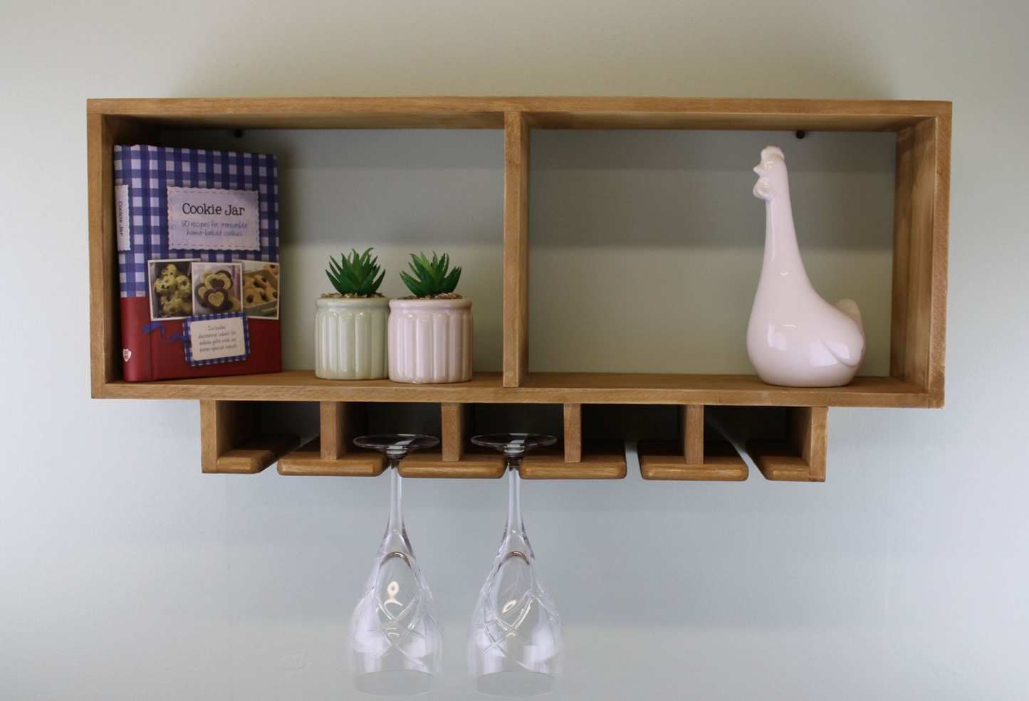 Kitchen Shelving Unit With Storage For 5 Wine Glasses