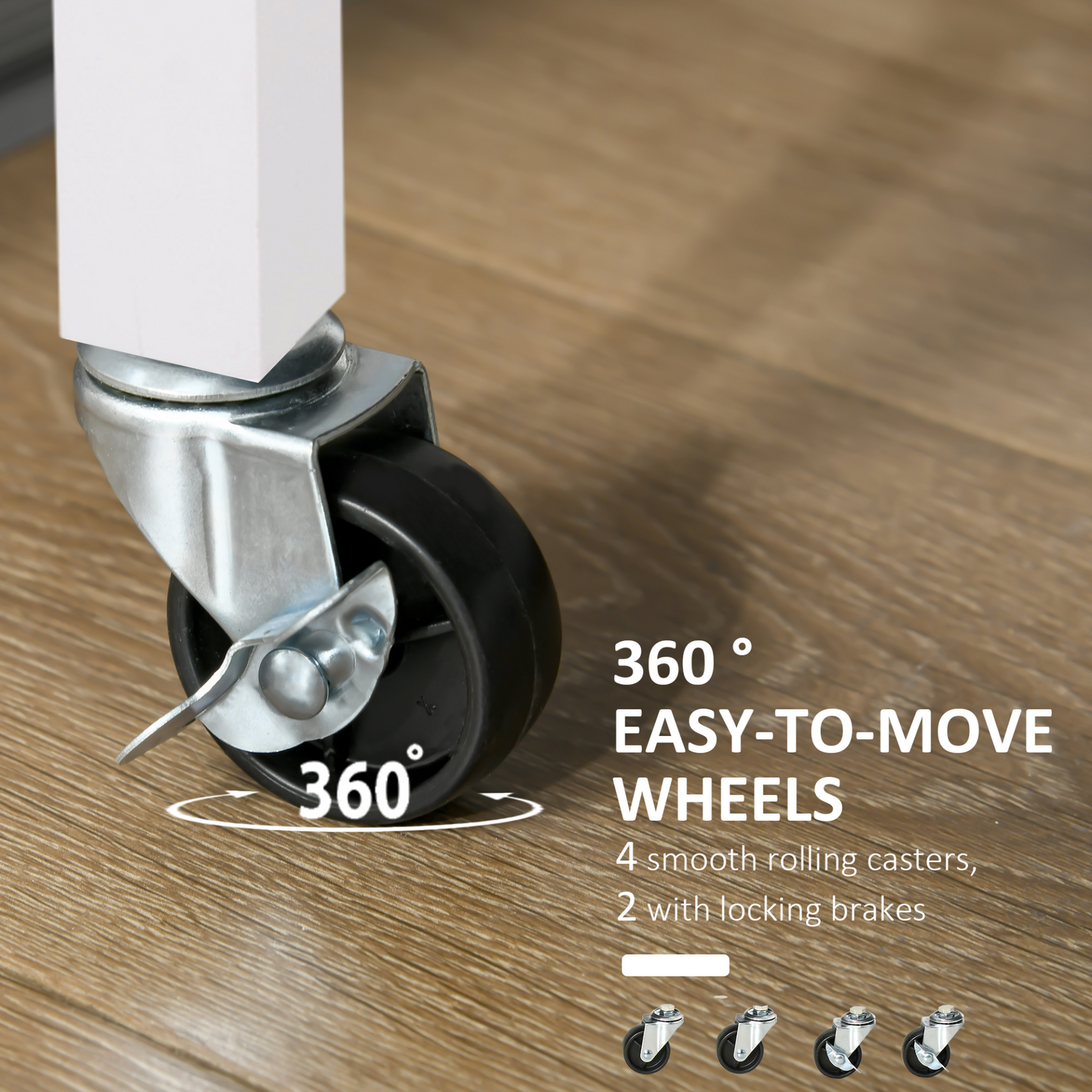 Kitchen Storage Trolley Cart Cupboard With 360 Wheels