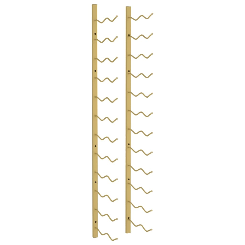 Mounted wall Wine Rack for 24 Bottles Gold Iron