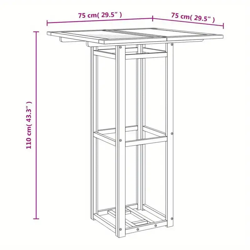 Outdoor Wood Square Bistro Table