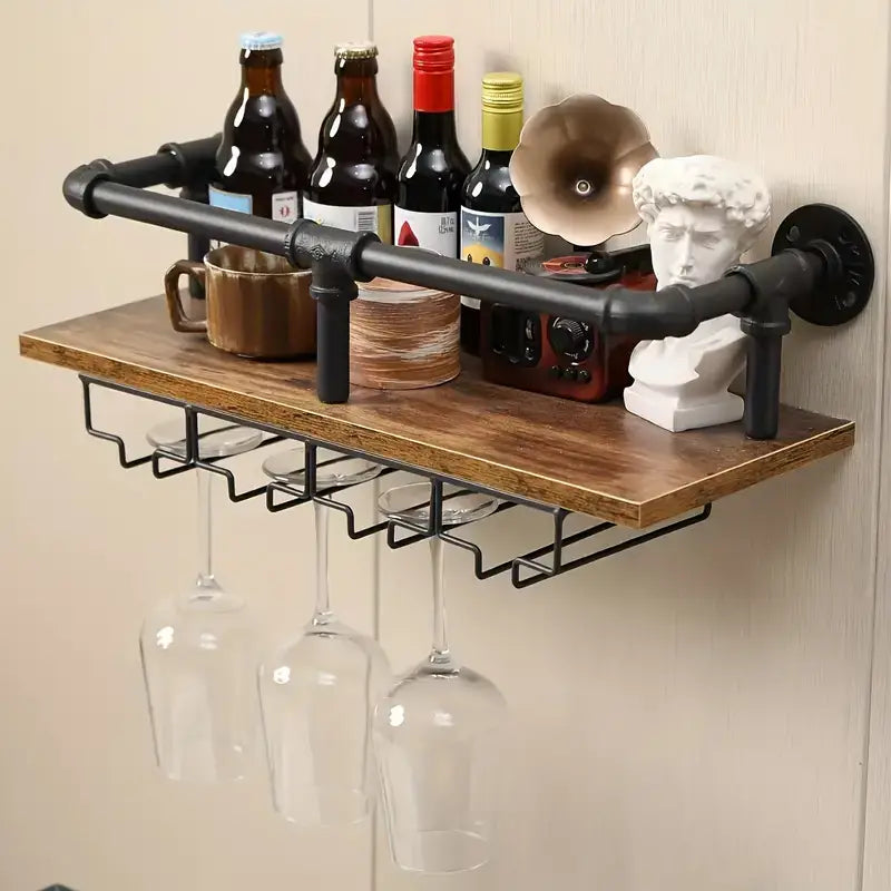 Pipe Wall Mounted Drinks Rack