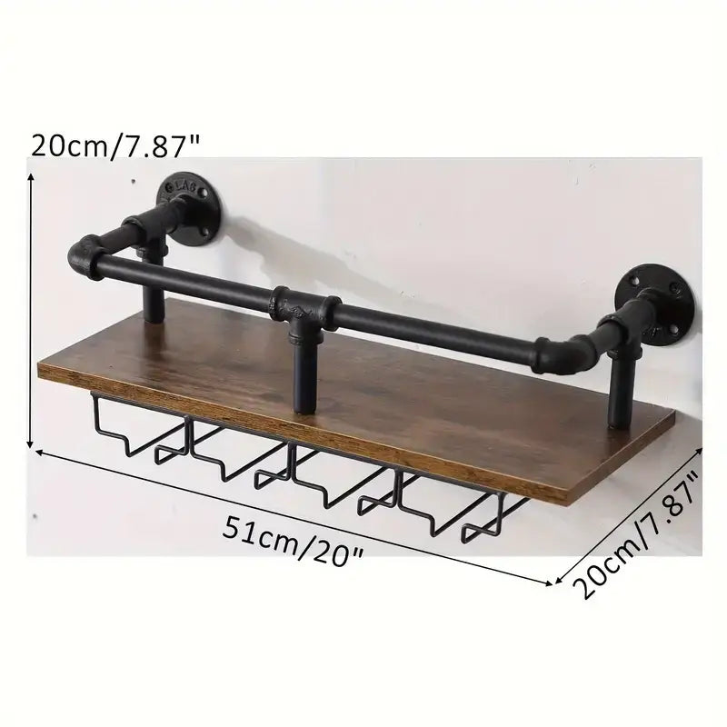 Pipe Wall Mounted Drinks Shelf