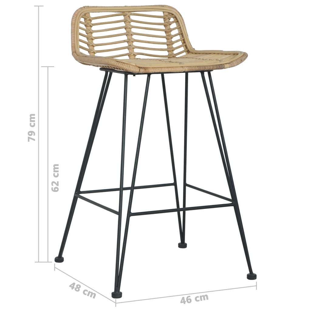 Rattan pine - Bar Chairs 2 pcs
