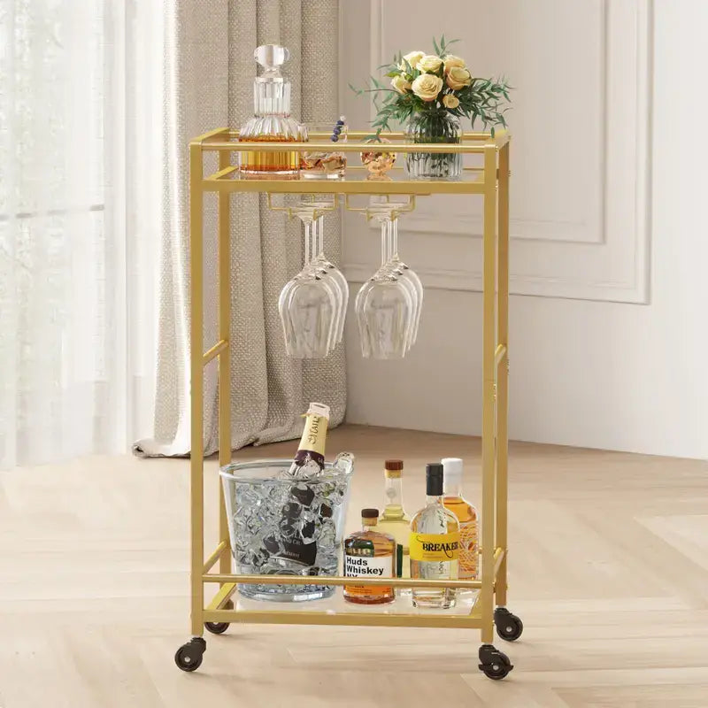 Small Gold Drinks Trolley