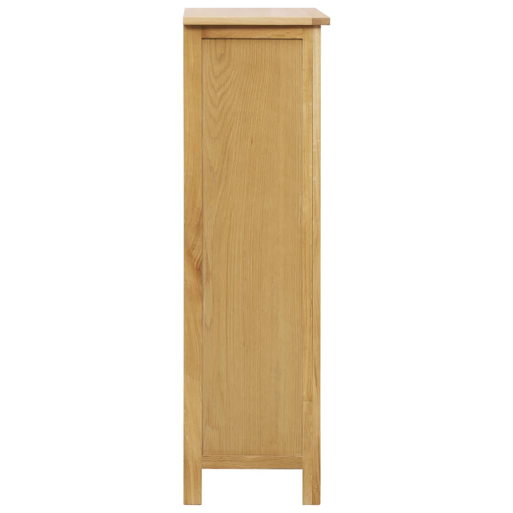 Solid Oak Wood Wine Cabinet 56x32x110 cm