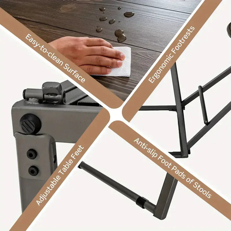 Space-save Portable Table & 2 Chairs