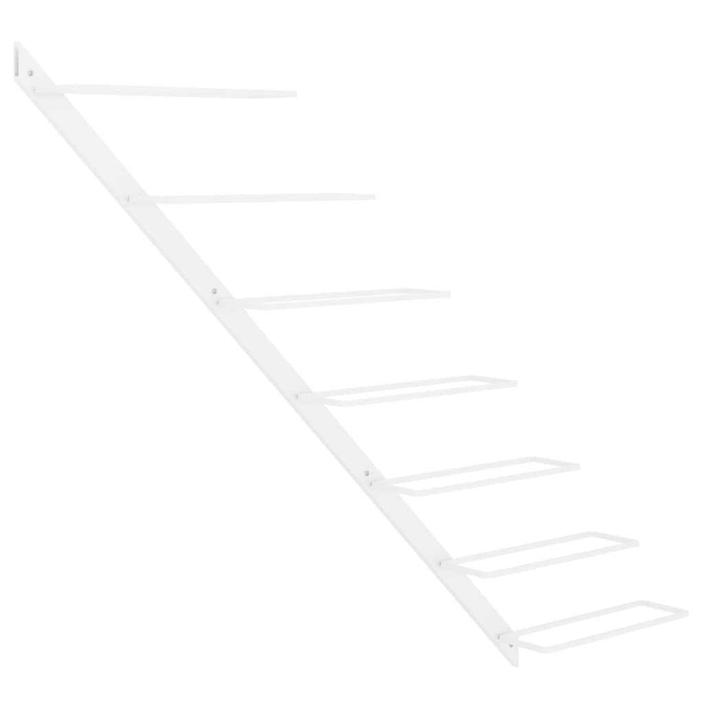 Wall-mount Wine Rack for 7 Bottles White Metal