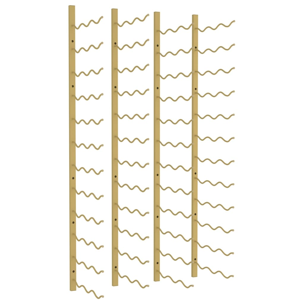 Wall Mount Wine Rack for 36 Bottles 2 pcs Gold Iron