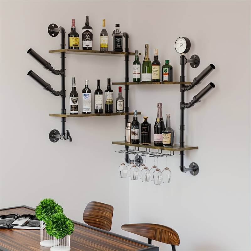 Wall Mounted Pipe Shelving Unit