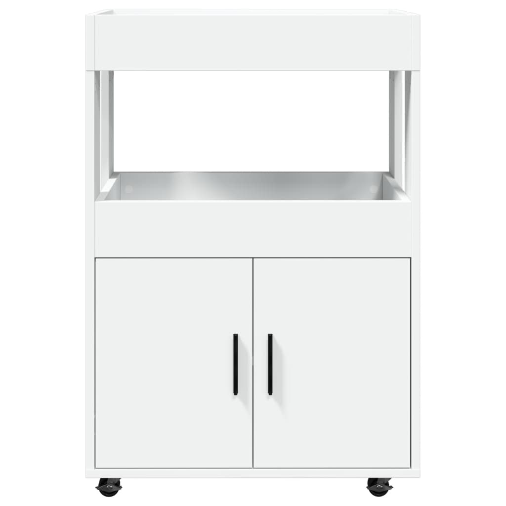 White Bar Cart 60x39.5x89 cm Engineered Wood