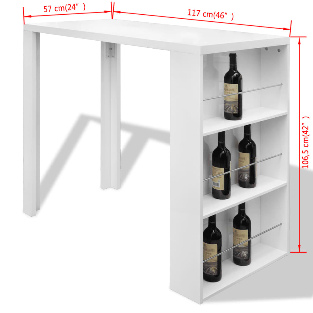 White gloss Wine Rack High