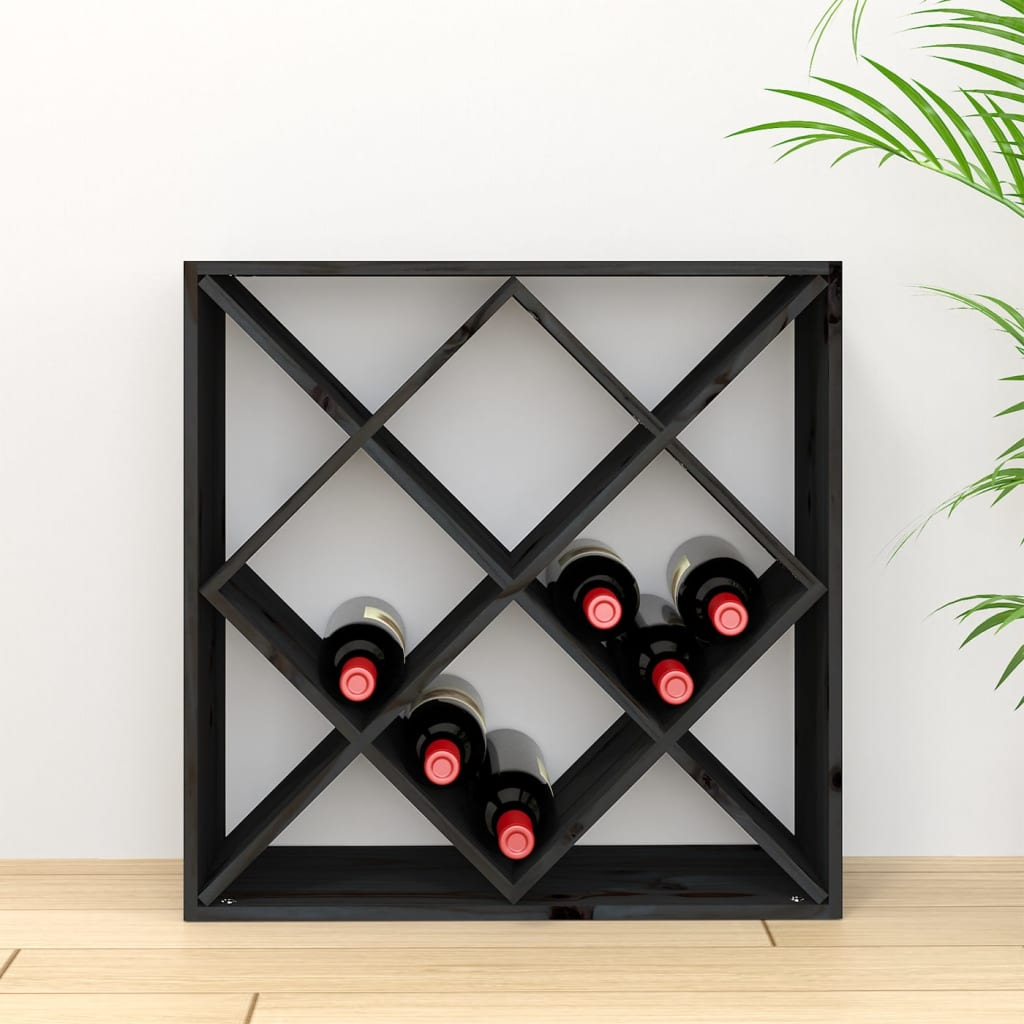 Wine Cabinets Black 62x25x62 cm Solid Wood Pine