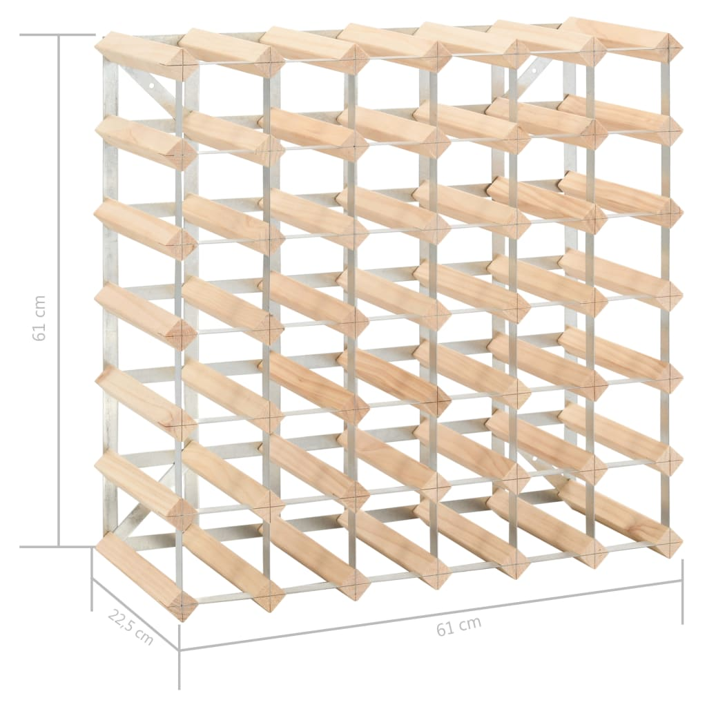 Wine Rack - 42 Bottles Solid Pinewood