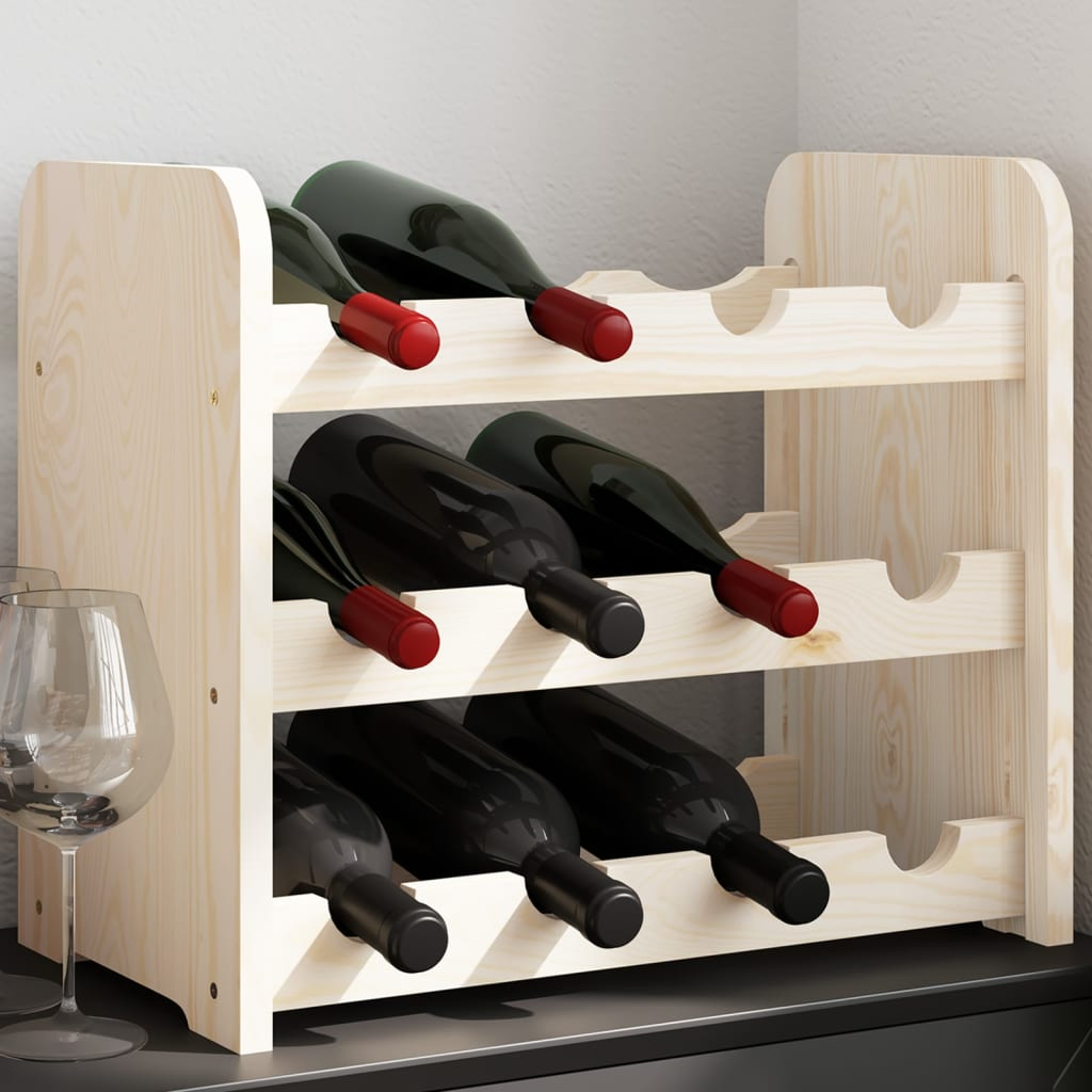 Wine Rack 43x25x37 cm Solid Wood Pine