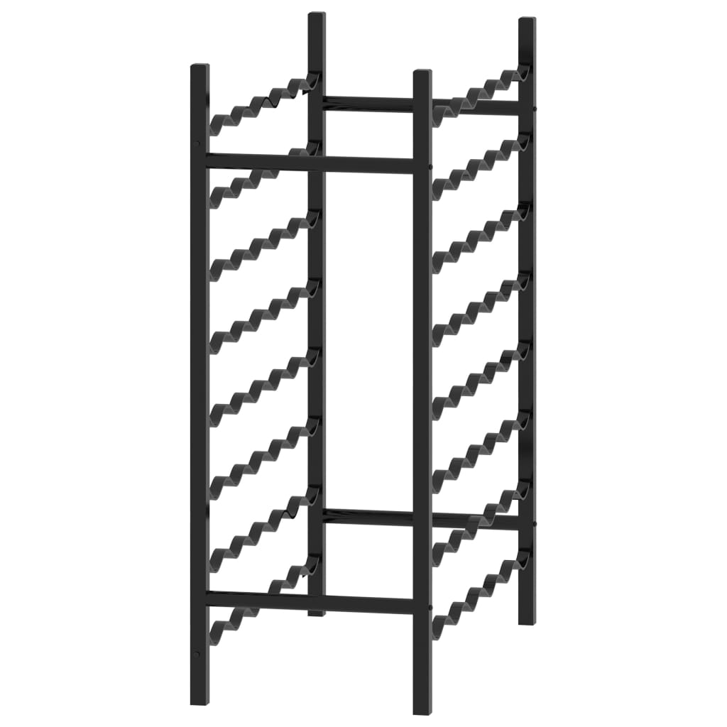 Wine Rack 48 Bottles Black Metal