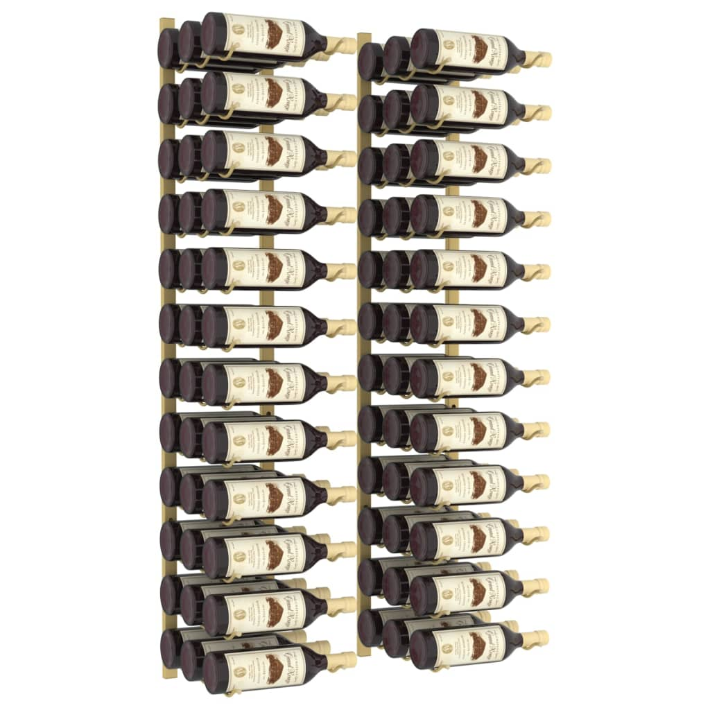 Wine Rack for 36 Bottles - wall mounted2 pcs Gold Iron