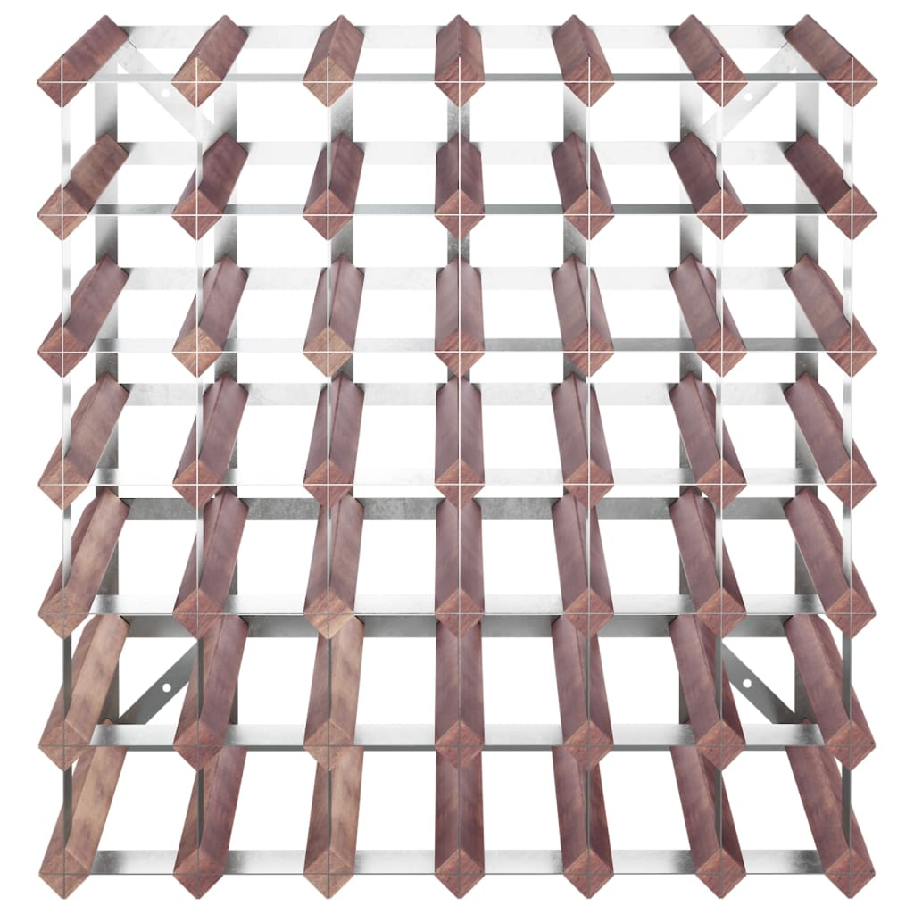 Wine Rack for 42 Bottle Brown Solid Wood Pine