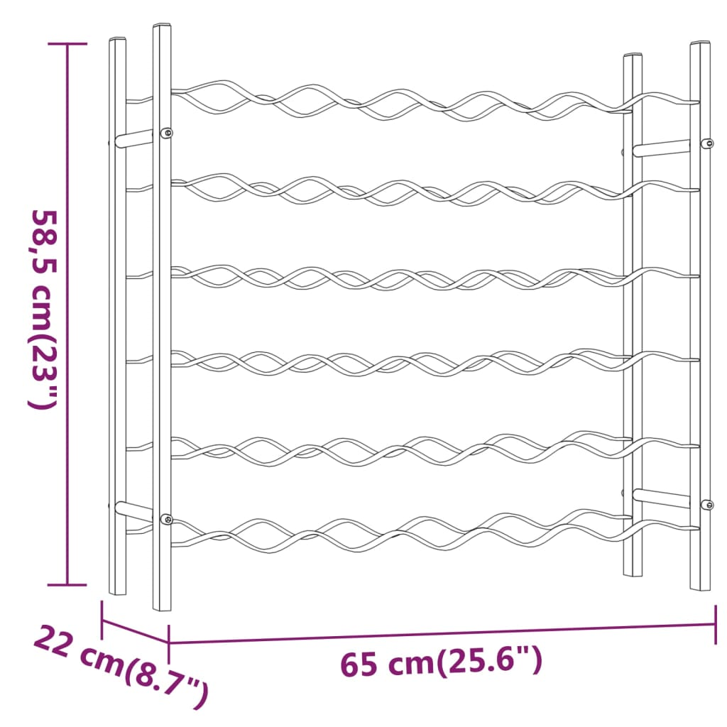 Wine Racks - 36 Bottle white metal