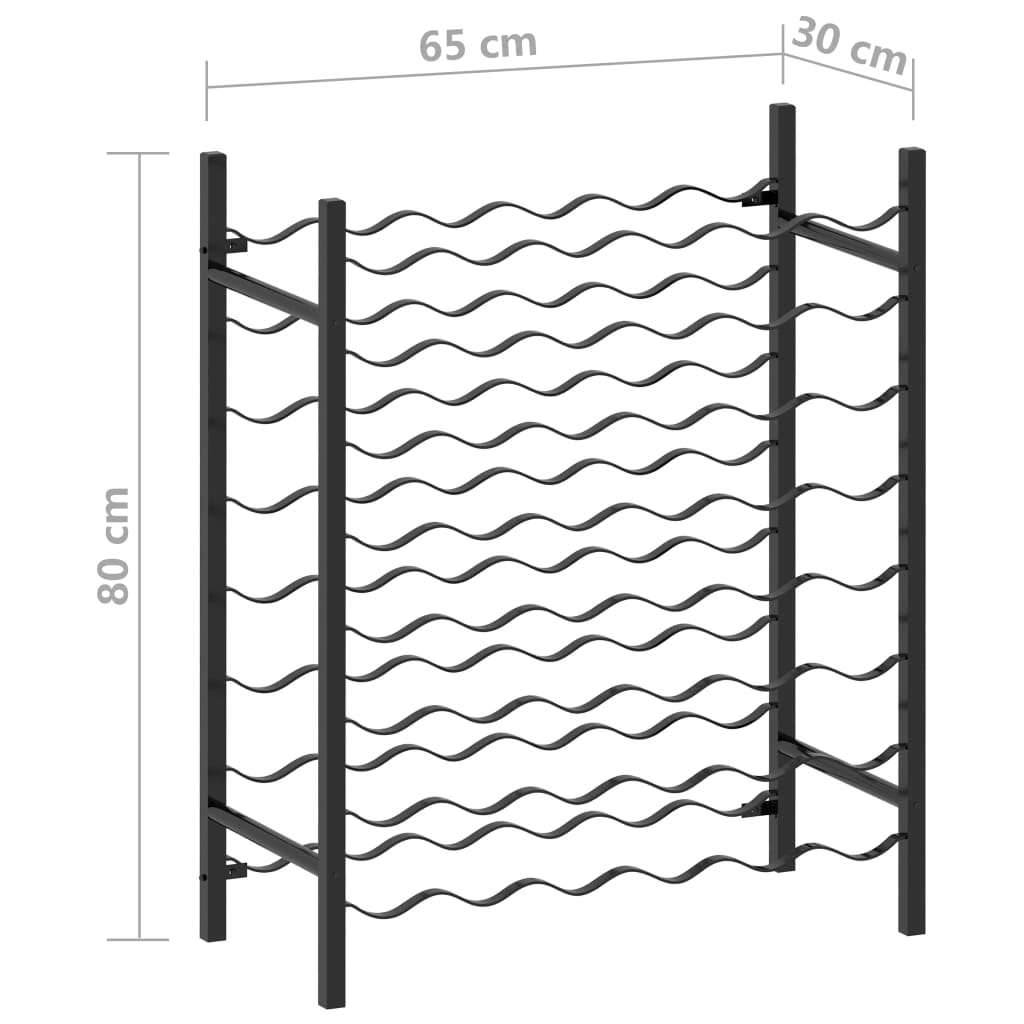 Wine Racks 48 Bottle Black Metal