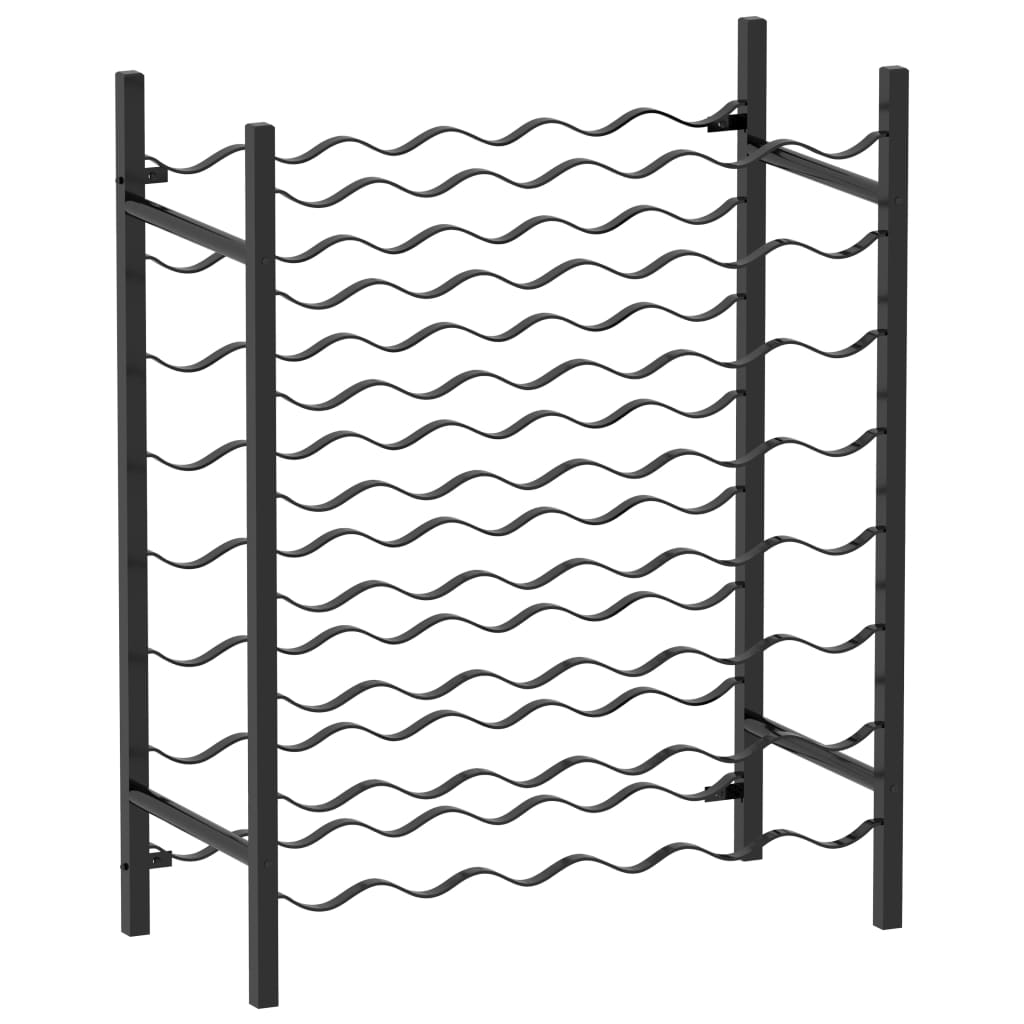 Wine Racks 48 Bottle Black Metal style