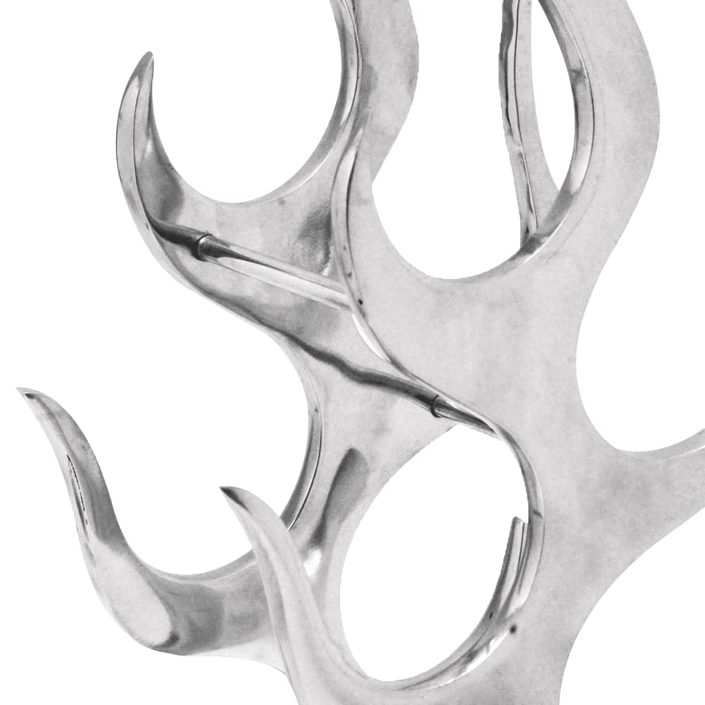 Wine Racks Flame Shape Aluminium Silver 9 Bottles