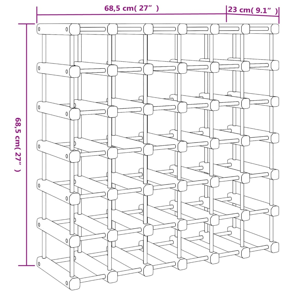 Wine Racks for 42 Bottle 68.5x23x68.5cm pine wood