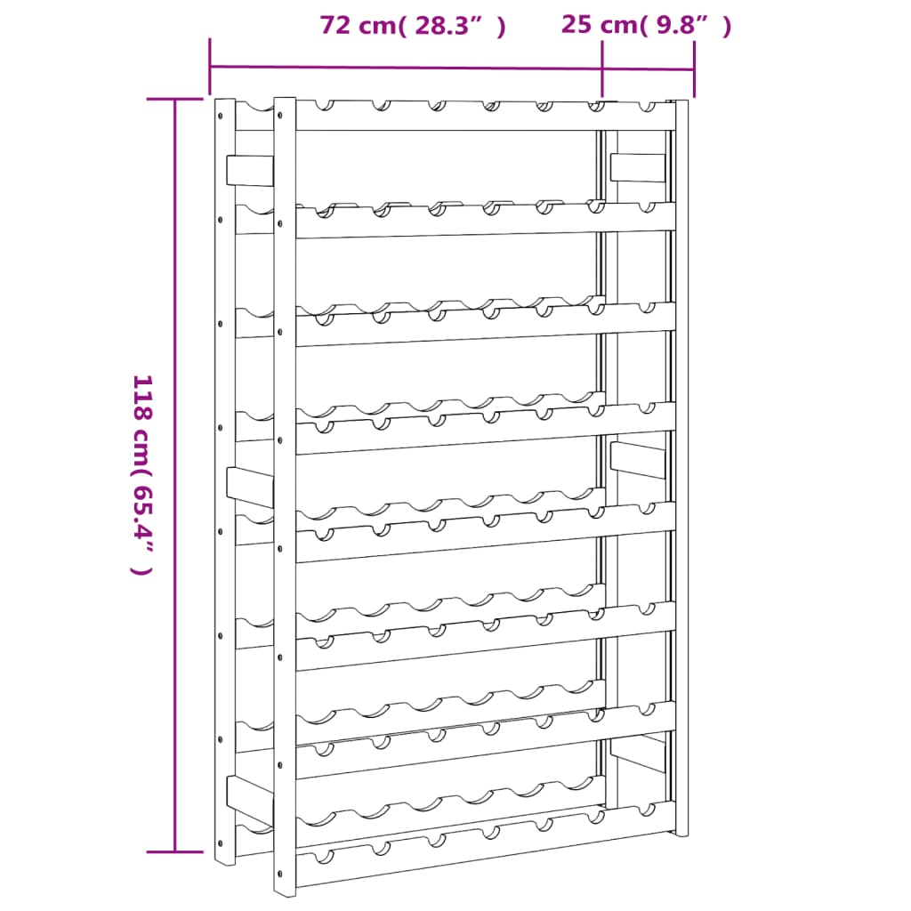 Wine Racks for 56 Bottle Brown wood pine