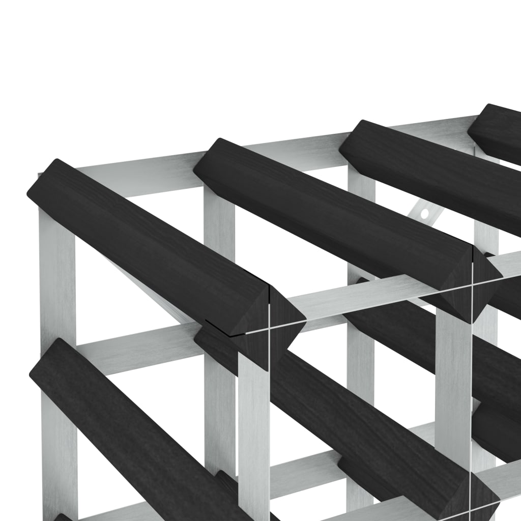 Wine Racks for 72 Bottles Black Solid Pine Wood