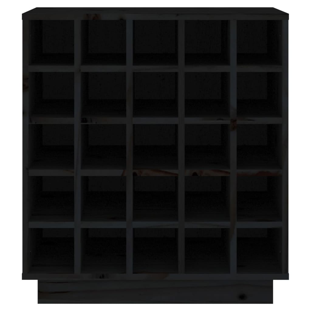 Wine Unit Black 55.5x34x61 cm Solid Wood Pine