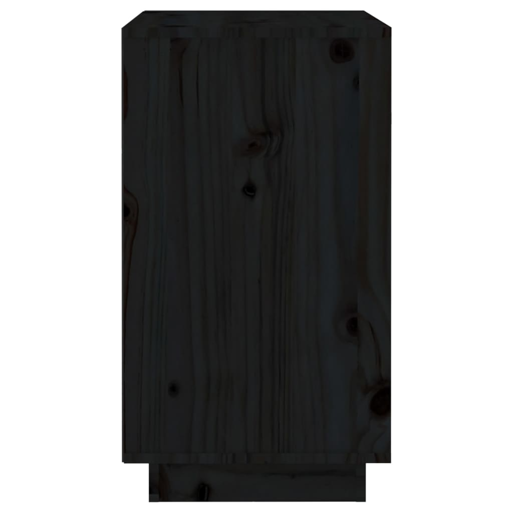 Wine Unit Black 55.5x34x61 cm Solid Wooden Pine