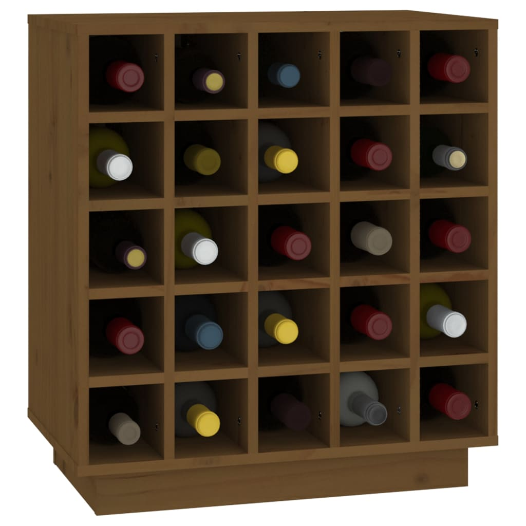 Wine Unit Honey Brown 55.5x34x61 cm Solid Wood Pine