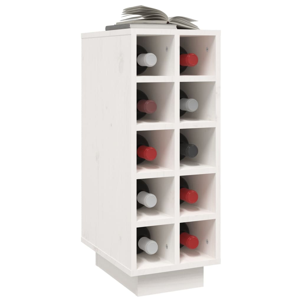 Wine Unit White 23x34x61 cm Solid Wood Pine