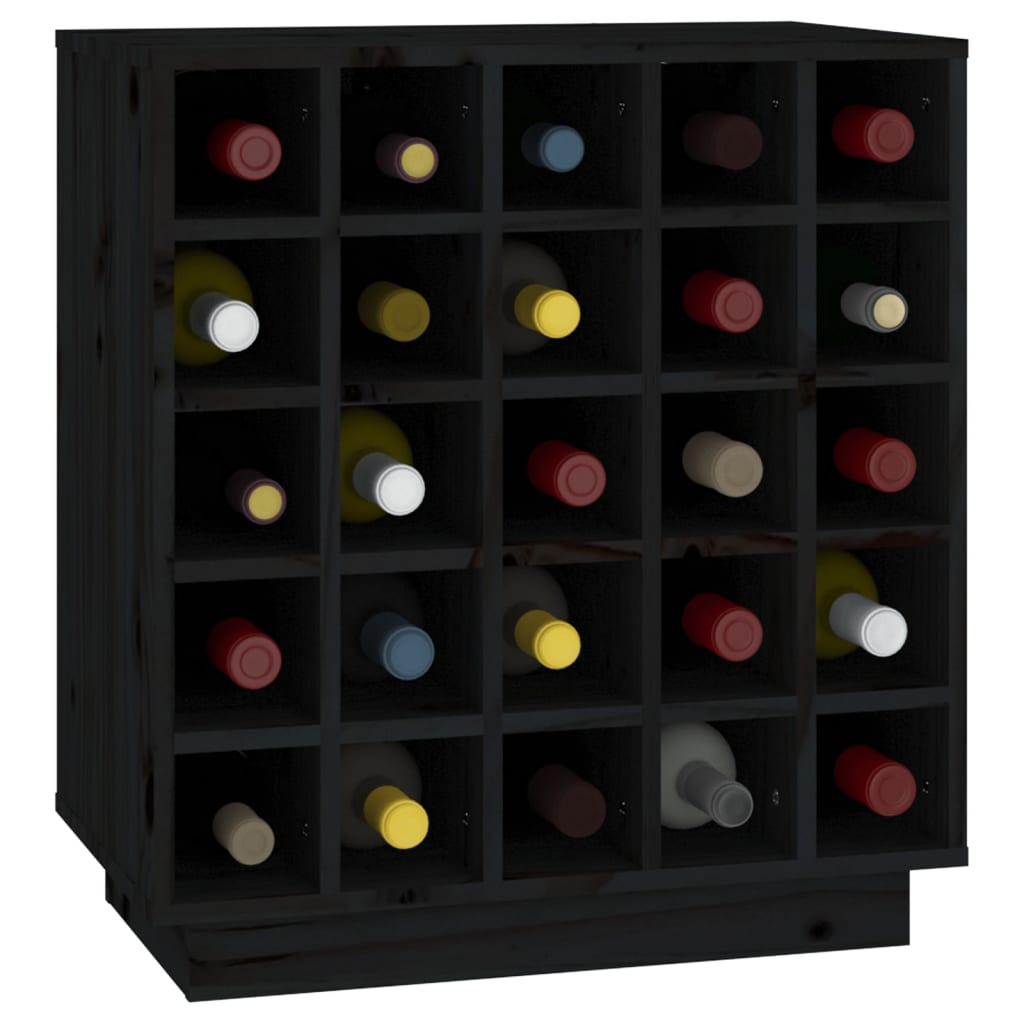 Wine Units Black 55.5x34x61 cm Solid Wood Pine
