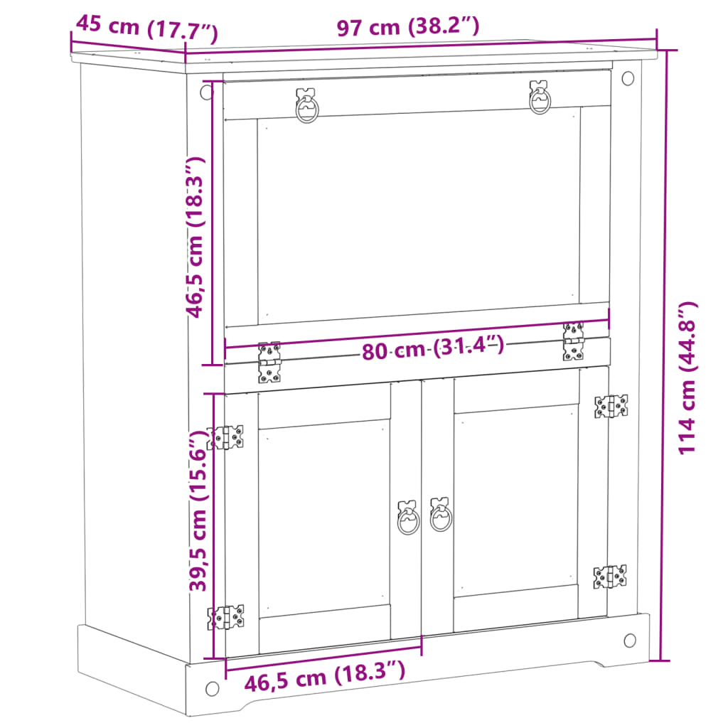 Wine units Corona 97x45x114 cm Wood Pine solid
