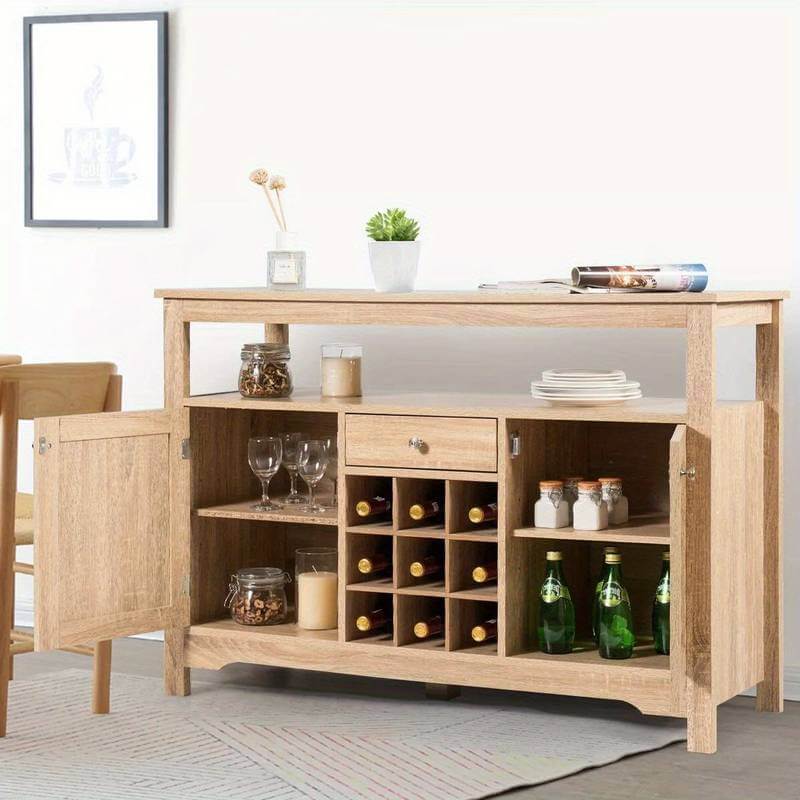 Wooden Wine Rack Sideboard Rustic