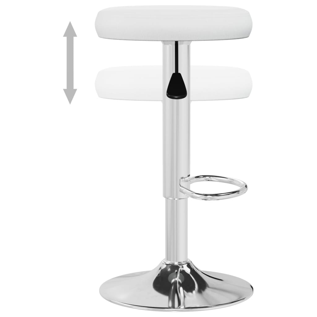 adjustable Stools 2 pcs White Faux Leather