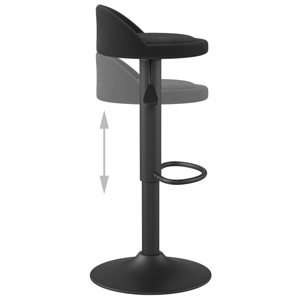 bar Stools 2 pcs Velvet black
