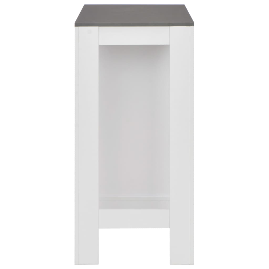 bar Table with Shelf White