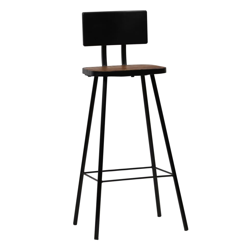 bar chair Solid Reclaimed - metal legs brown seat