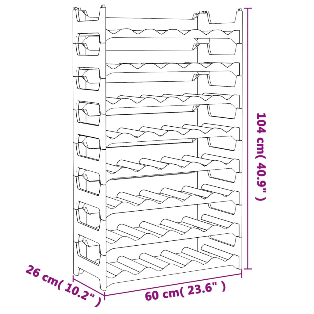 black 48 Bottle Stackable Wine Rack