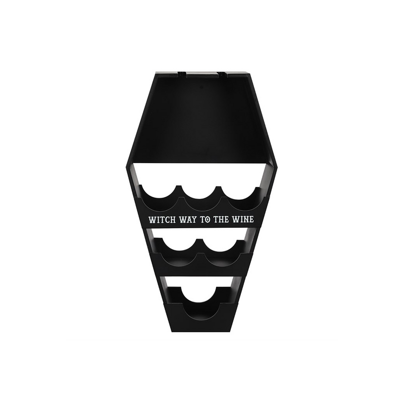 black Coffin shaped Wine Shelf