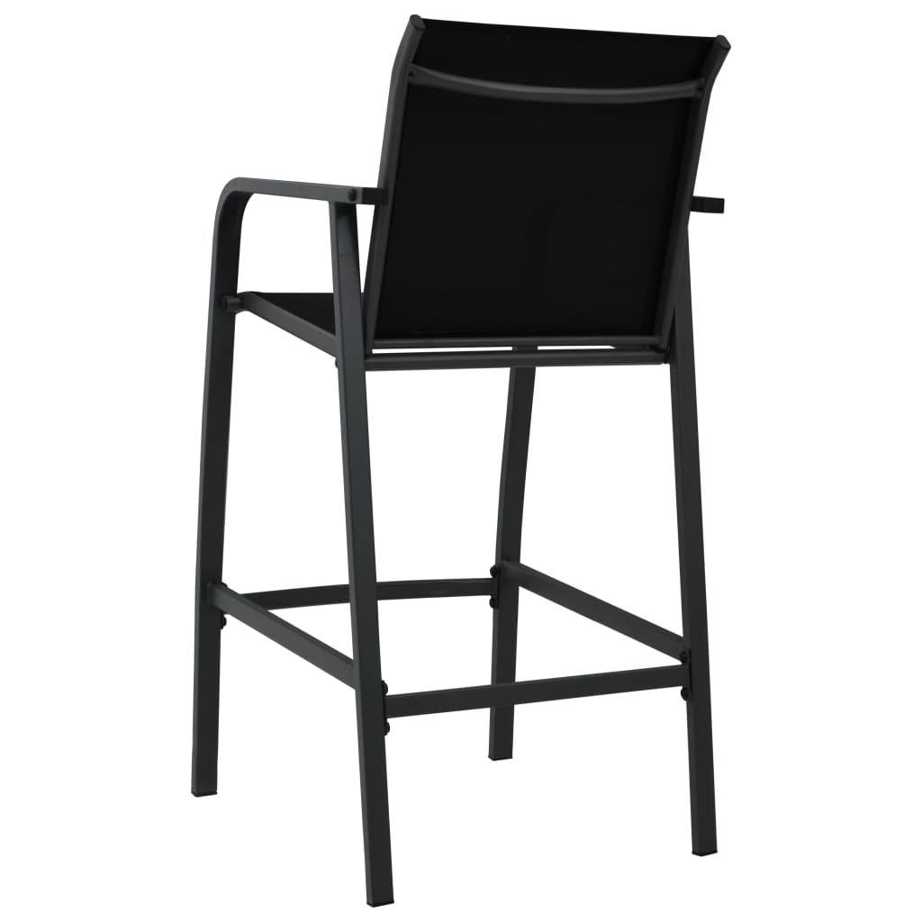 black Garden Bar Chairs 2 pcs