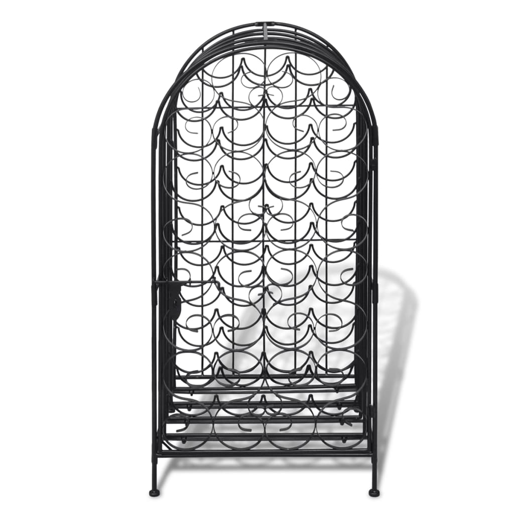 black Wine Rack for 35 Bottles Metal