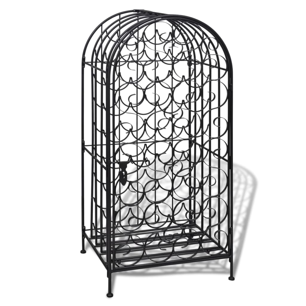 black metal Wine Rack for 35 Bottles