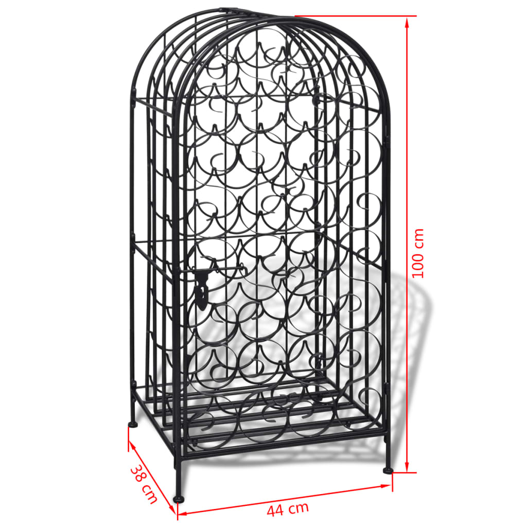 black metal wine holder 35 bottle