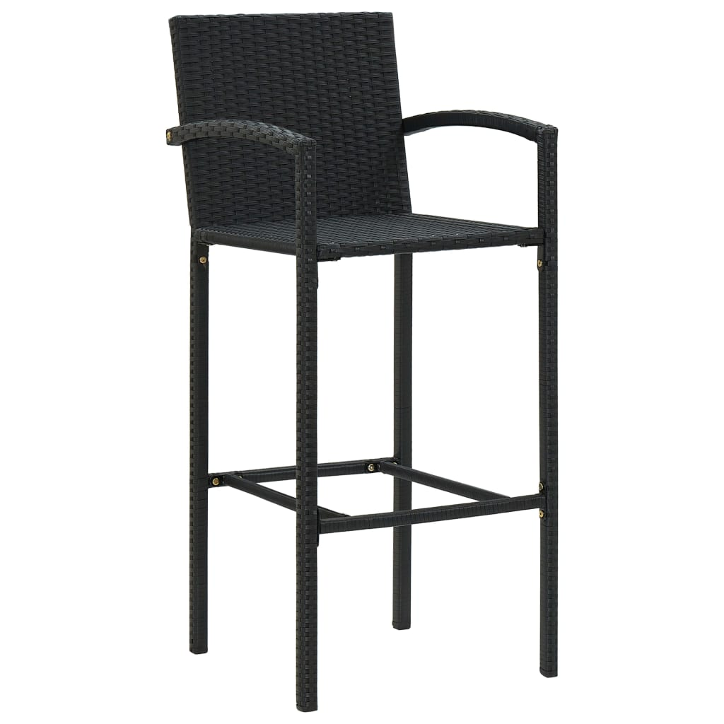 black rattan bar chair