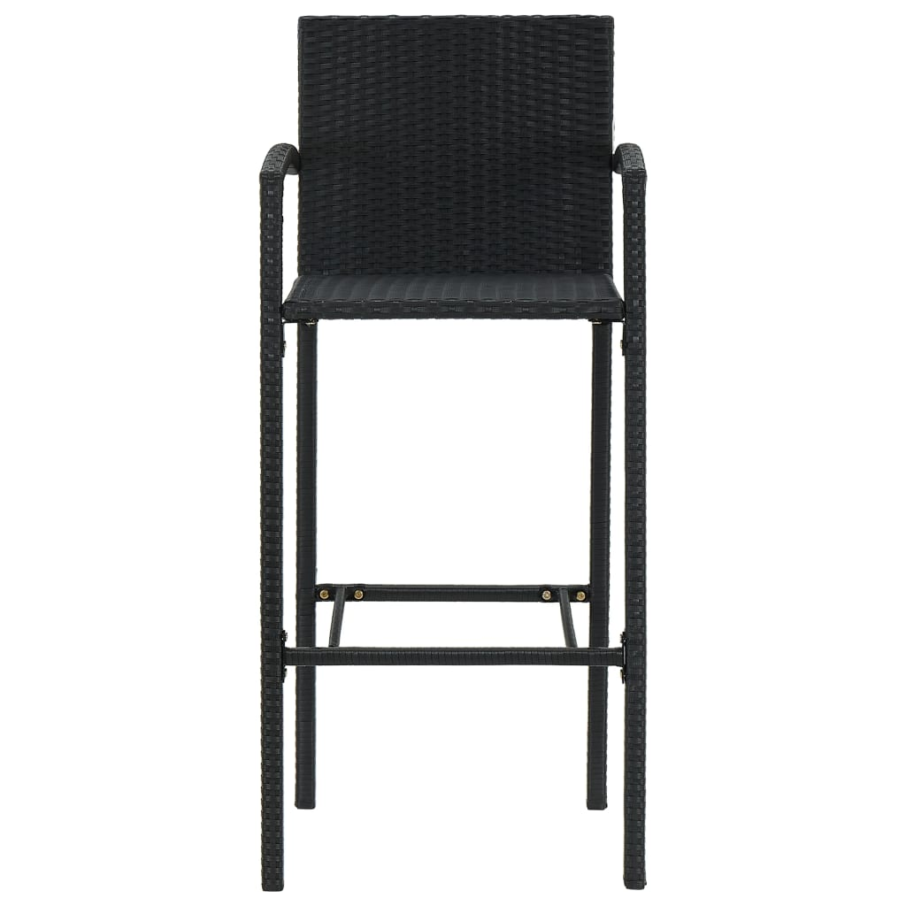 black rattan home bar chair